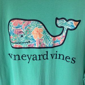 Vineyard Vines Men's Green XL "Floral Whale" Tee